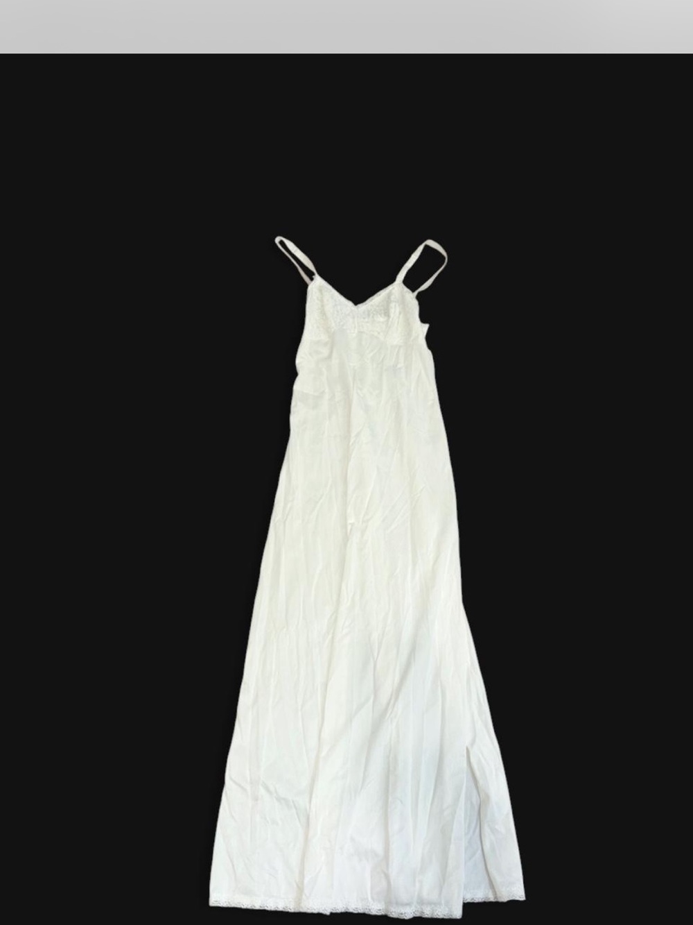 Sears White Laced Slip with slit